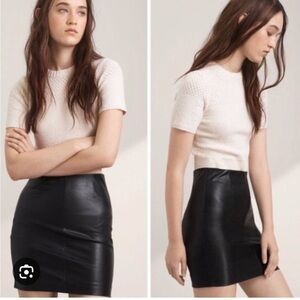 Talula vegan leather stretch pull on miniskirt